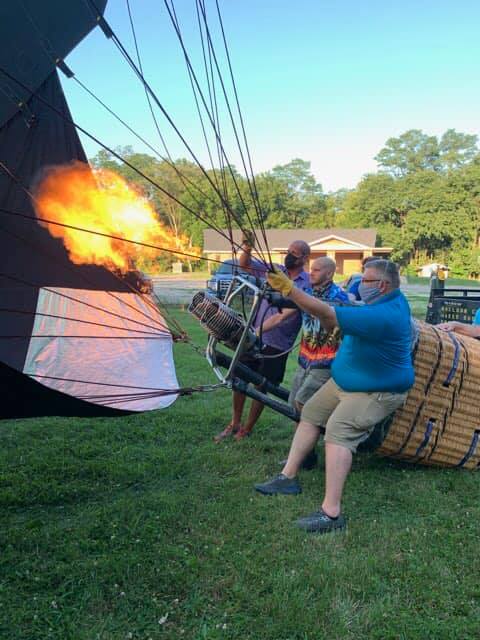 Last night, we had to wait for the wind to die down to fly which it ended up doing and it...