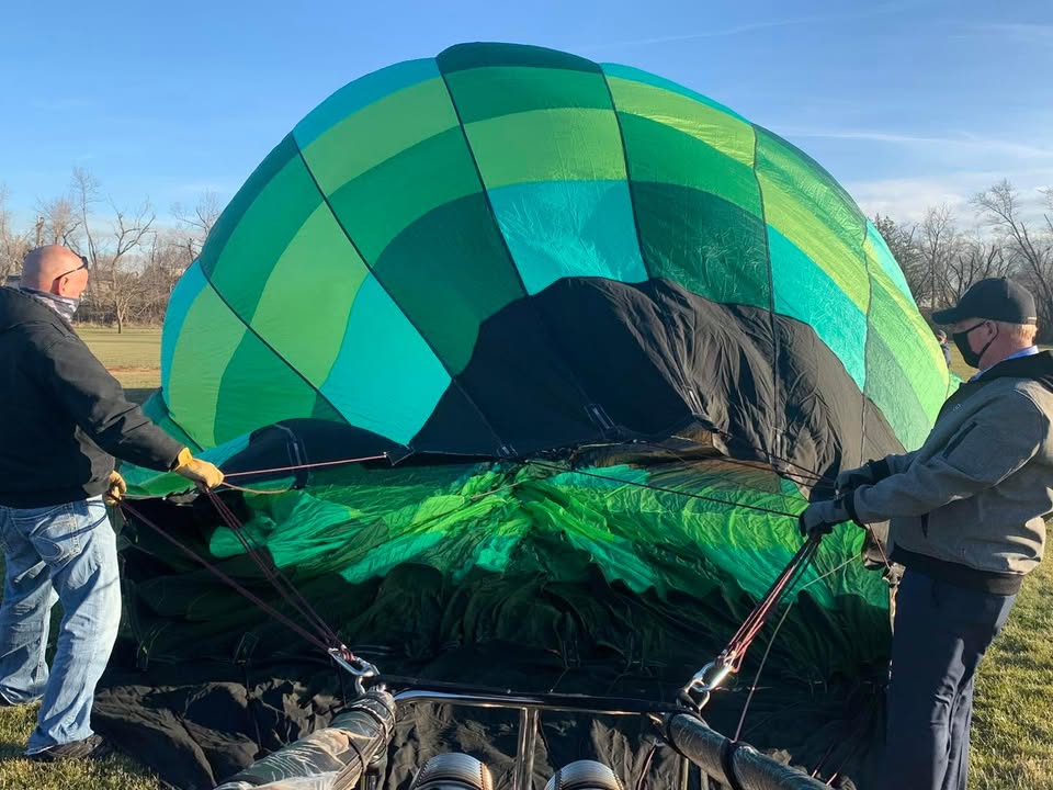 Santa made an appearance today over Marion in my hot air balloon.