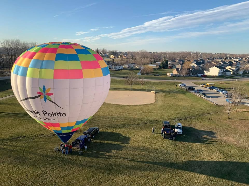 Santa made an appearance today over Marion in my hot air balloon.