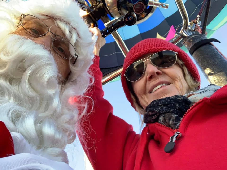 Santa made an appearance today over Marion in my hot air balloon.
