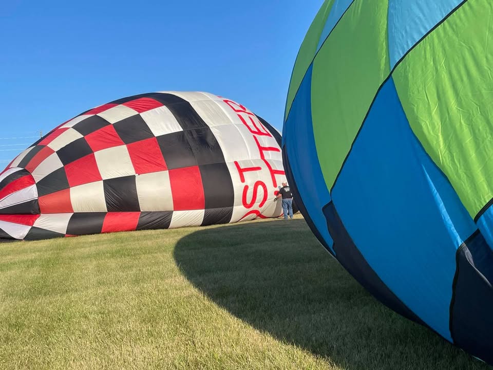 Kim finally got to celebrate her birthday with a balloon ride last night.