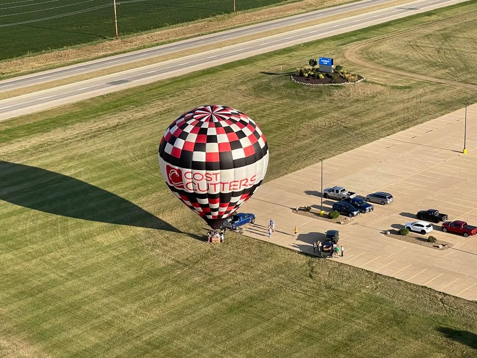 Kim finally got to celebrate her birthday with a balloon ride last night.