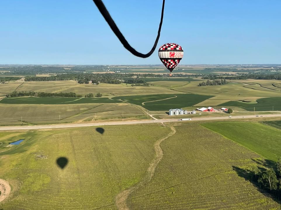 Kim finally got to celebrate her birthday with a balloon ride last night.