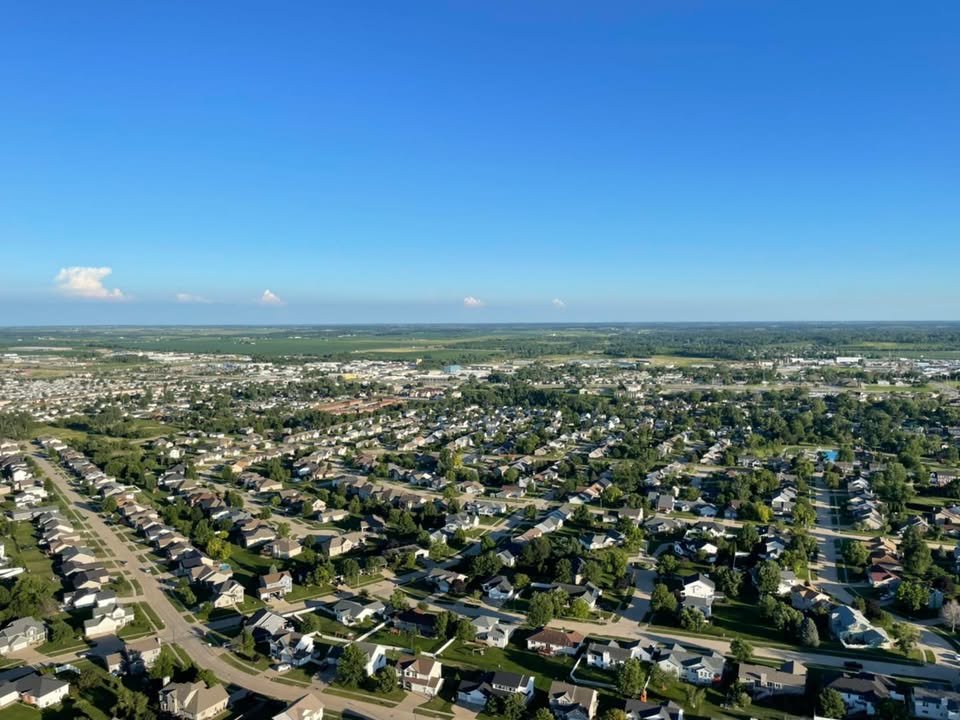 Last nights flight was over beautiful Iowa both city and countryside.