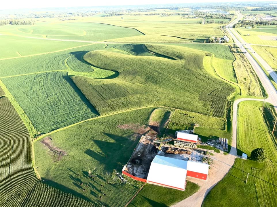 Last nights flight was over beautiful Iowa both city and countryside.
