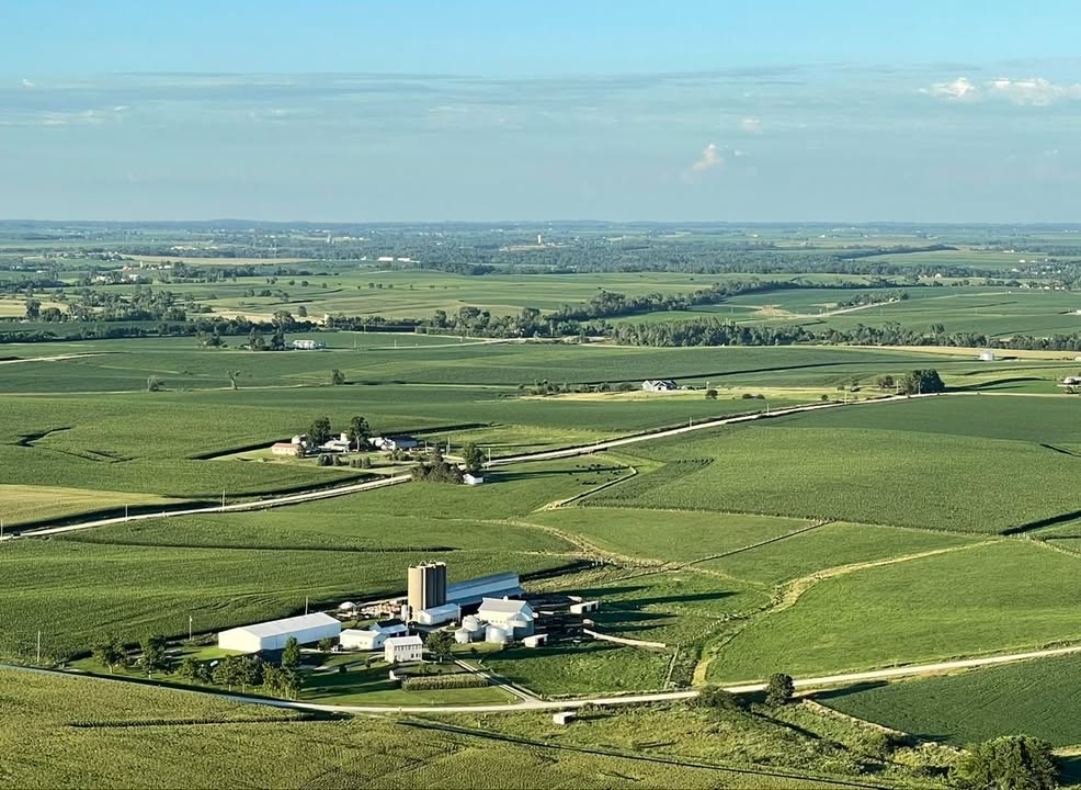Last nights flight was over beautiful Iowa both city and countryside.