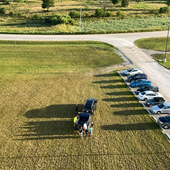 Beautiful morning from Monday this week - Flying over crops and Marion.