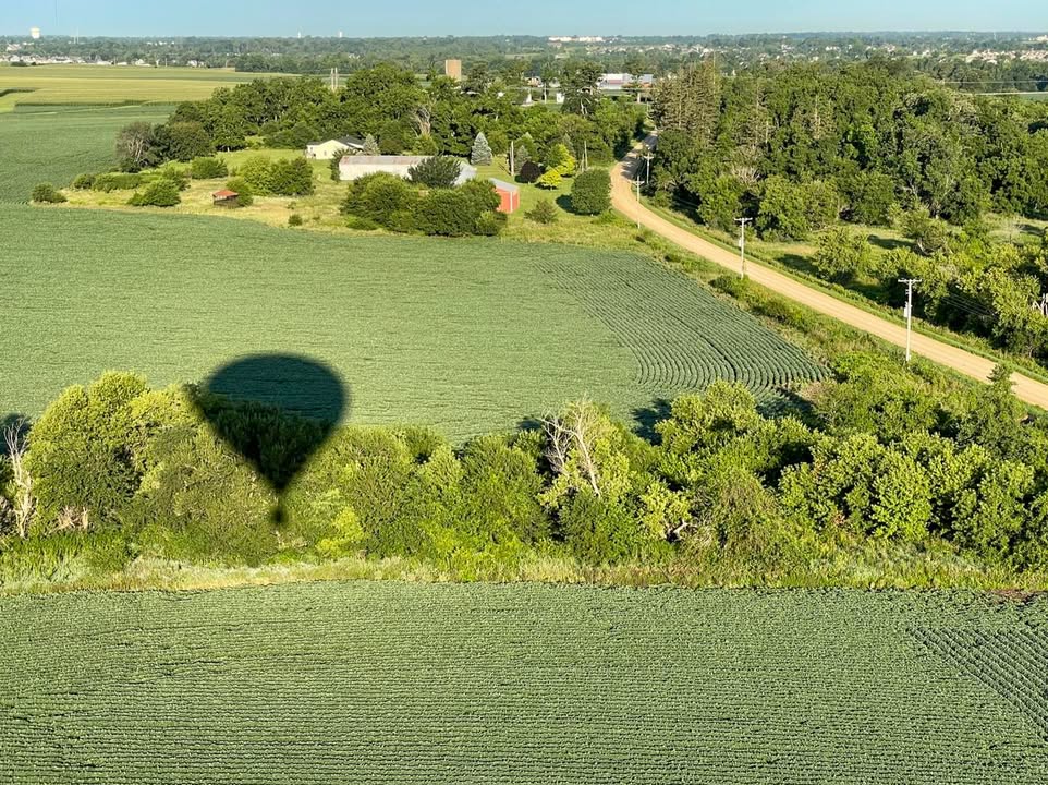 Beautiful morning from Monday this week - Flying over crops and Marion.