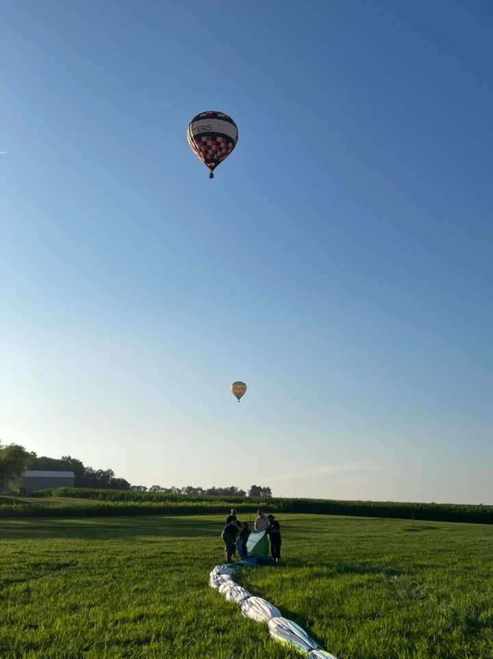 Sadly we watched as the other two balloons flew away last night.