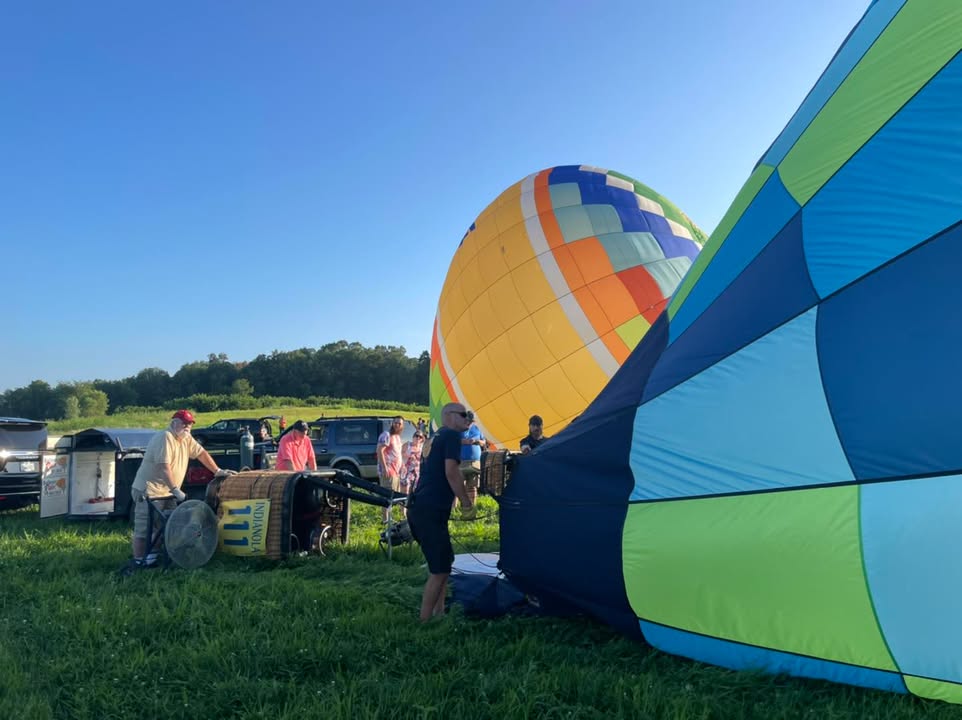 Sadly we watched as the other two balloons flew away last night.