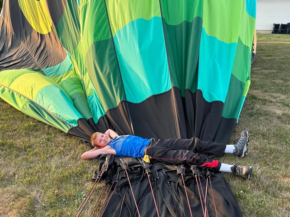 The overcast skies cleared in time for us to fly last night.