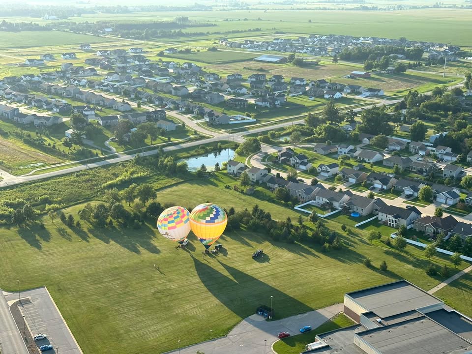 3 balloons launched from same site and 8 miles later landed in the same field!
